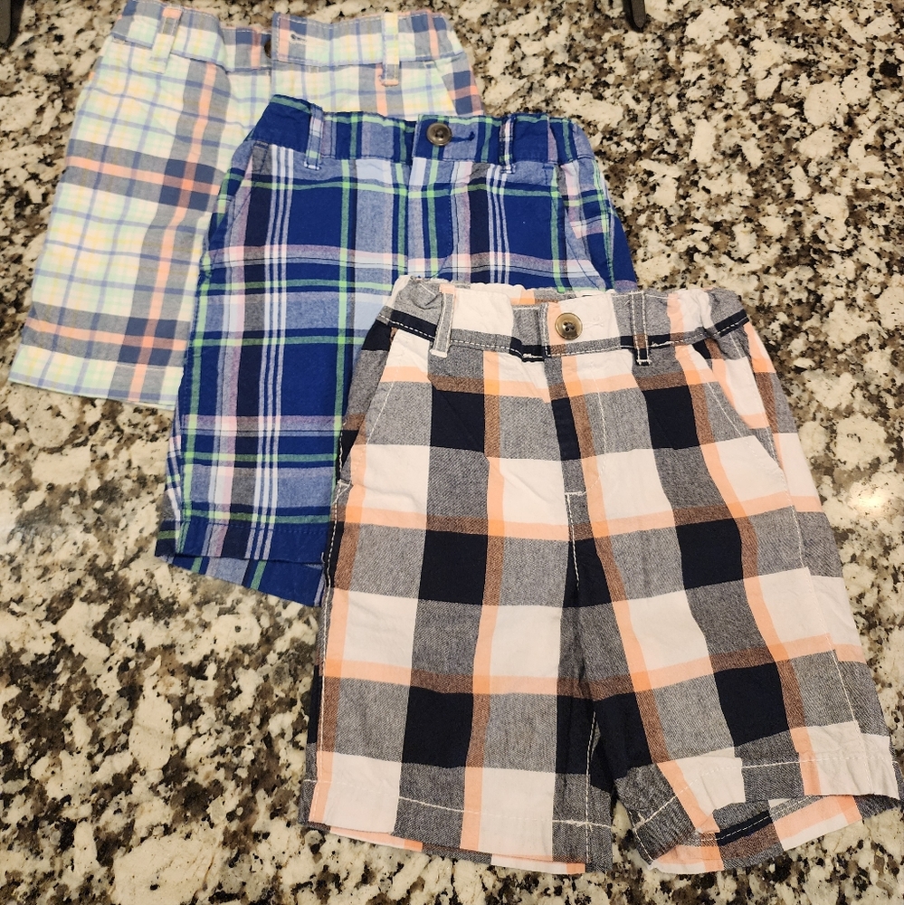 Set of 3 Toddler plaid shorts, Carter's and Children's Place Size 3t
